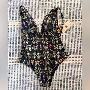 Agua Bendita Black Floral One Piece Swimsuit